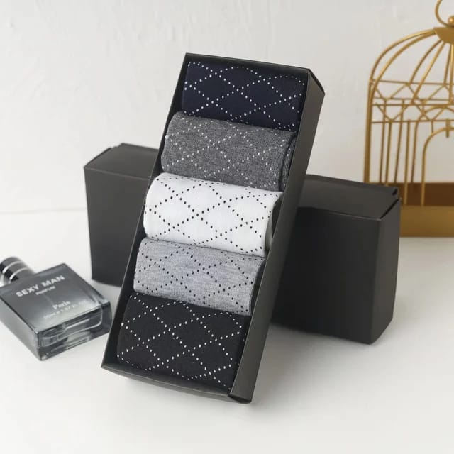 5 Pairs Gifts Box Breathable Business Men Socks